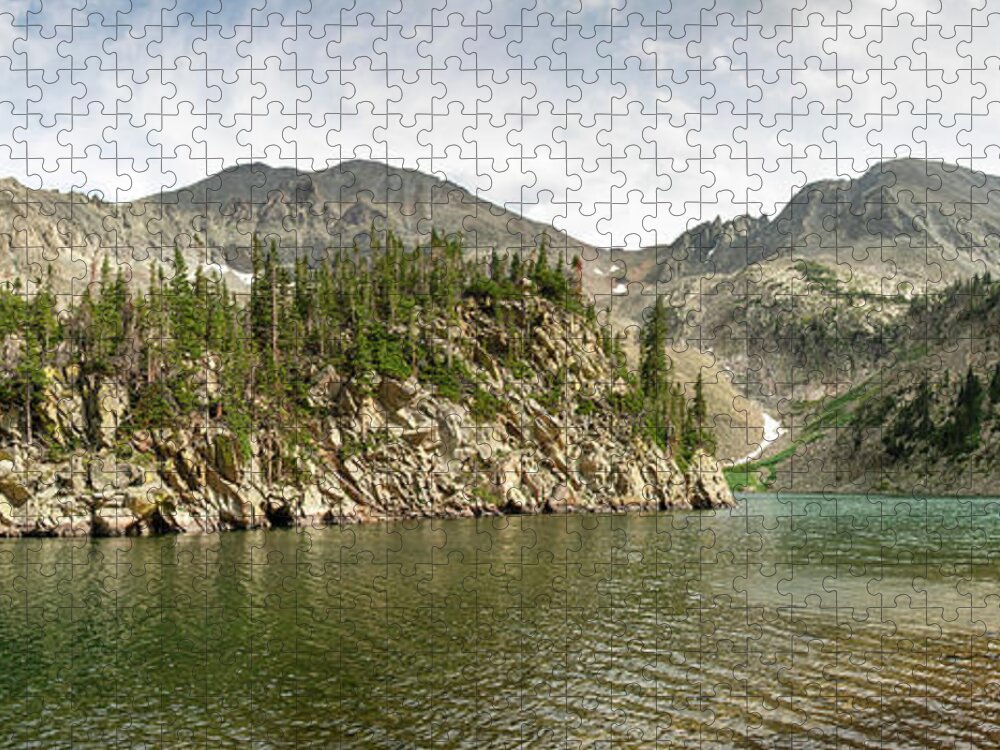 Lake Agnes Jigsaw Puzzle featuring the photograph Lake Agnes Panorama by Aaron Spong