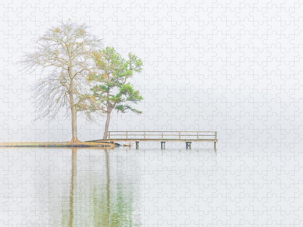 Lake Lamar Bruce Jigsaw Puzzle featuring the photograph Lake Lamar Bruce Fog Saltillo Mississippi by Jordan Hill
