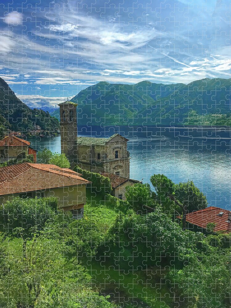 Lake Lugano Jigsaw Puzzle featuring the photograph Lake Lugano Switzerland Vista by Deborah League