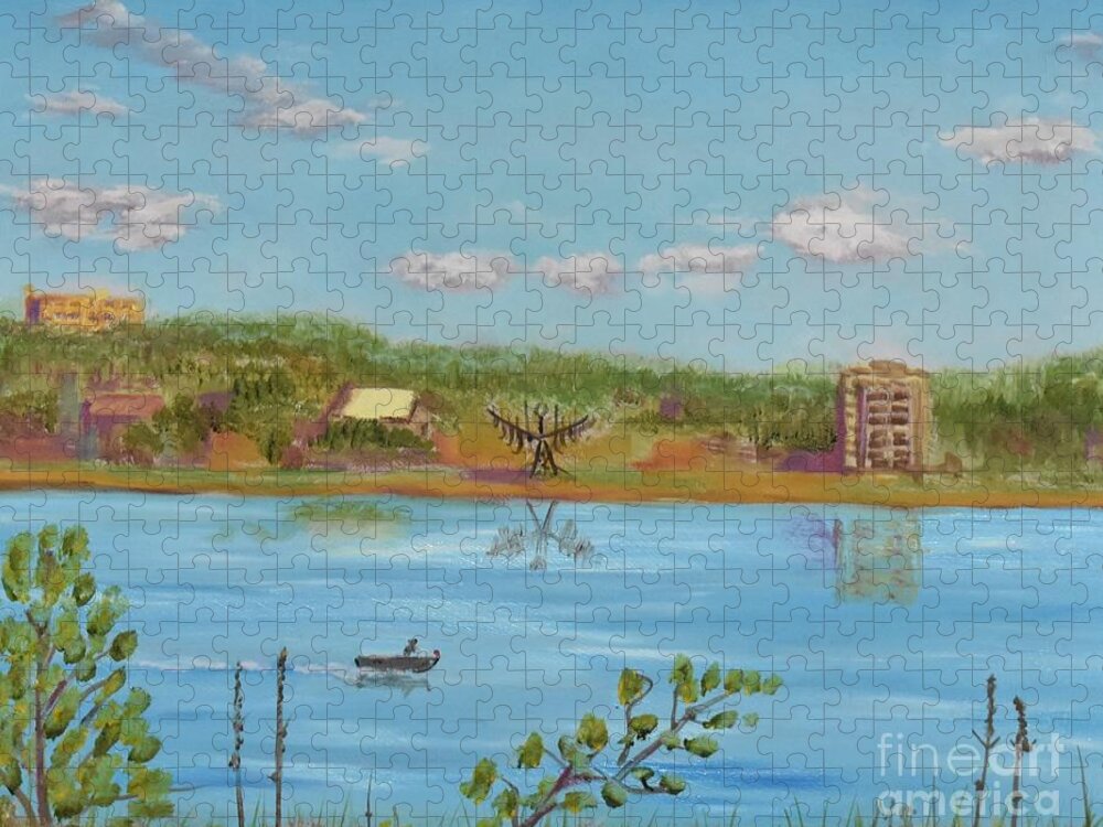 Barrie Jigsaw Puzzle featuring the painting Lake Memories by Monika Shepherdson