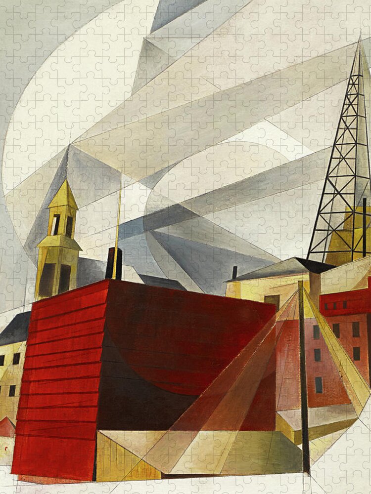 Charles Demuth Jigsaw Puzzle featuring the painting Lancaster, 1921 by Charles Demuth