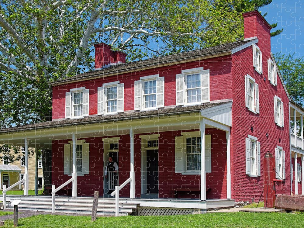 Landis Valley House Hotel Jigsaw Puzzle featuring the photograph Landis Valley House Hotel 1856 by Sally Weigand