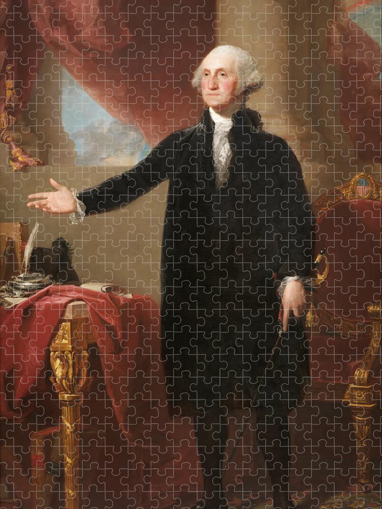 Lansdowne Jigsaw Puzzle featuring the painting Lansdowne Portrait by Gilbert Stuart