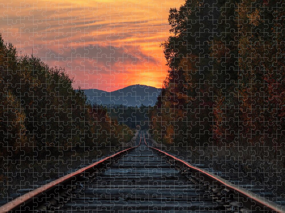 Last Jigsaw Puzzle featuring the photograph Last Light Pondicherry Tracks by White Mountain Images