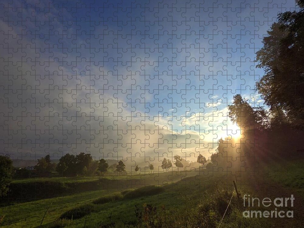August Jigsaw Puzzle featuring the photograph Late August Sunrise by Claudia Zahnd-Prezioso