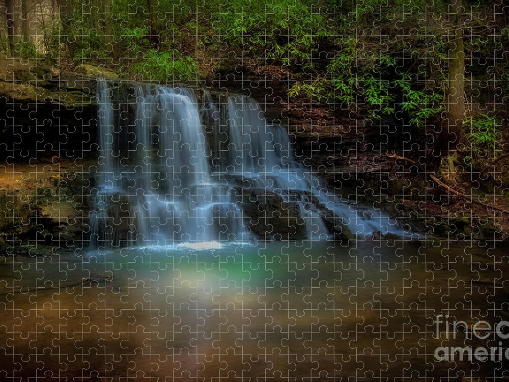 Laurel Run Jigsaw Puzzle featuring the photograph Laurel Run Falls by Shelia Hunt