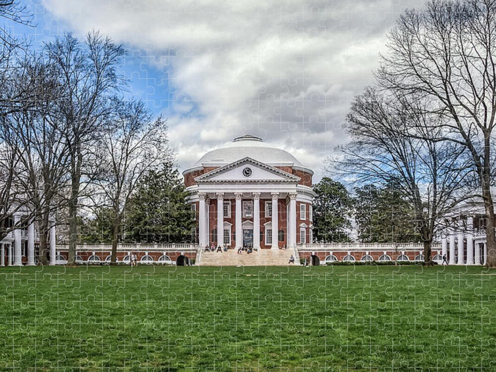 Rotunda Jigsaw Puzzle featuring the photograph Lawn and Rotunda at University of Virginia by Jerry Gammon