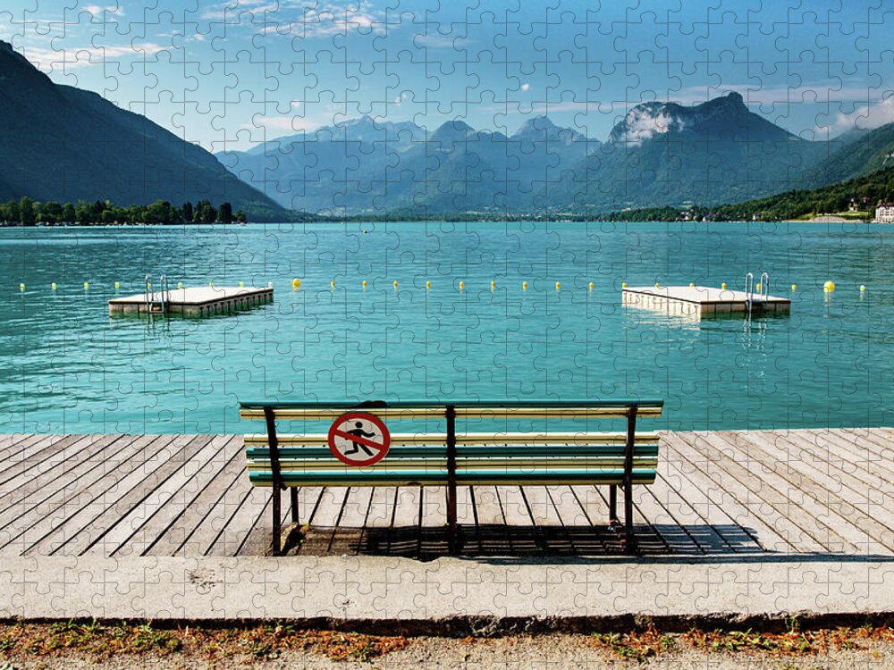 Talloires Jigsaw Puzzle featuring the photograph Le Lac Bleu - Annecy, France by John Soffe