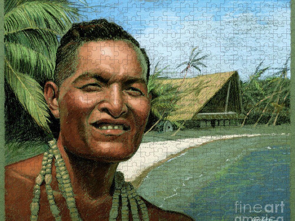 Tom Lydon Jigsaw Puzzle featuring the painting Leaders of Micronesia - Andrew Roboman by Tom Lydon