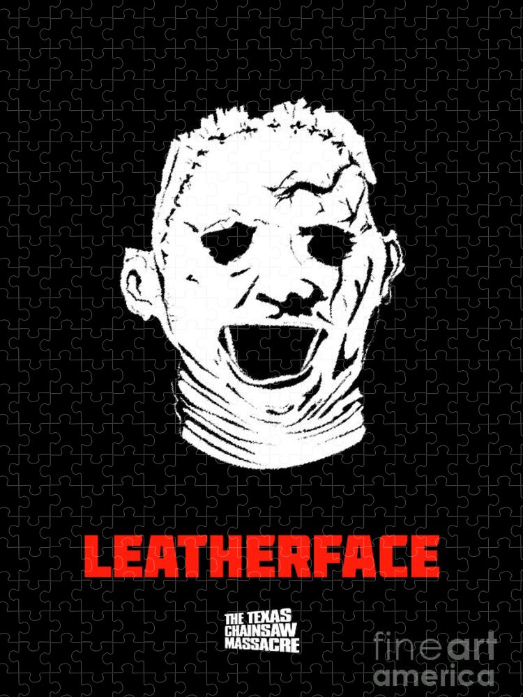 Mask Jigsaw Puzzle featuring the digital art Leatherface Mask by Bo Kev