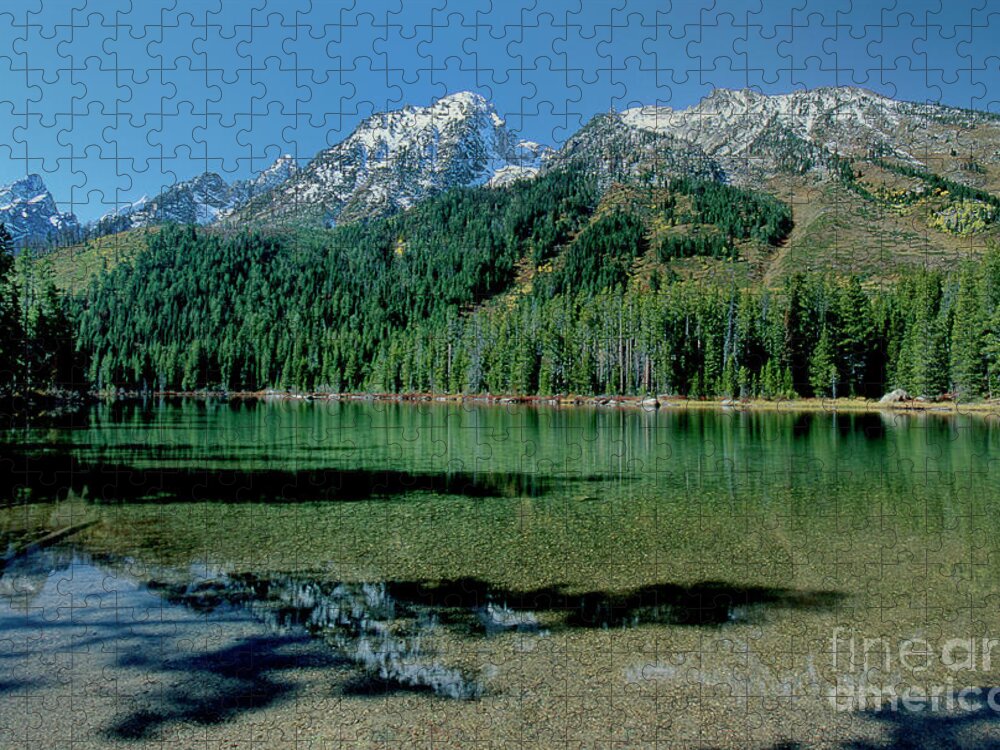 Dave Welling Jigsaw Puzzle featuring the photograph Leigh Lake Grand Tetons National Park Wyoming by Dave Welling