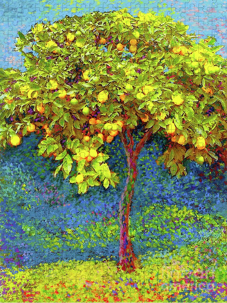 Landscape Jigsaw Puzzle featuring the painting Lemon Tree by Jane Small