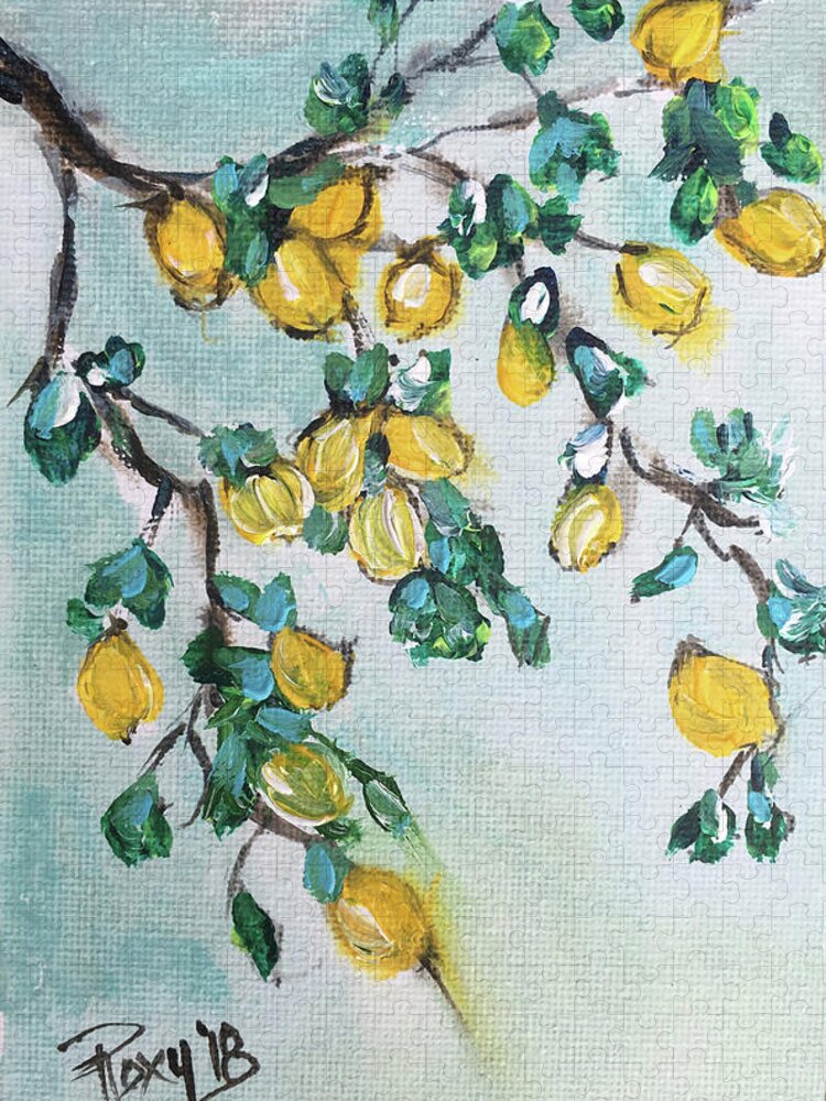 Lemon Tree Jigsaw Puzzle featuring the painting Lemon Tree by Roxy Rich
