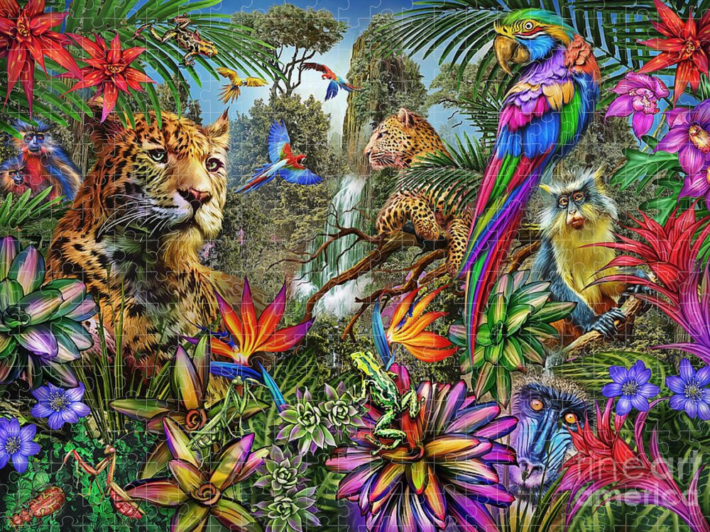 Jungle Meiklejohn Graphics Pixels - Leopard MGL Jigsaw by Licensing Puzzle Puzzles