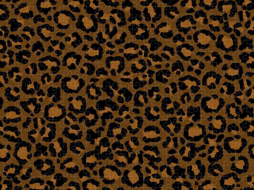 Leopard Pattern Jigsaw Puzzle featuring the photograph Leopard Pattern in Caramel and Coffee by Colleen Cornelius