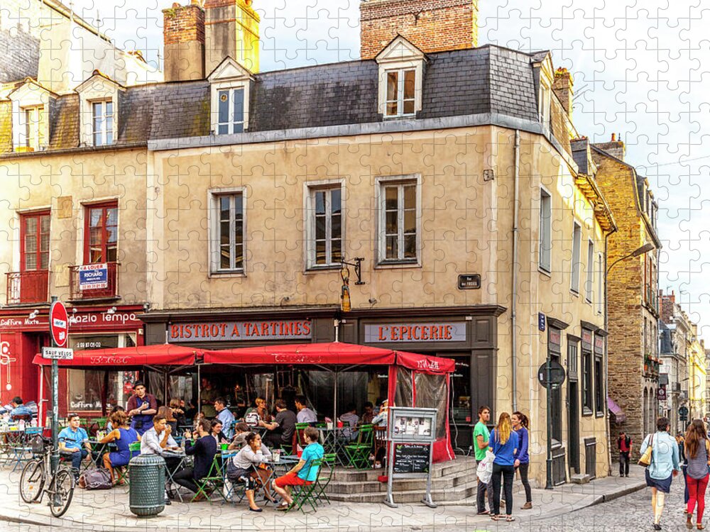 Rennes Jigsaw Puzzle featuring the photograph L'epicerie Bistrot by W Chris Fooshee