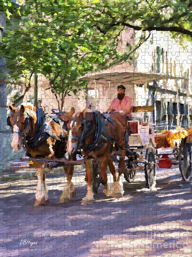 Savannah Jigsaw Puzzle featuring the mixed media Let Me Show You Savannah, Georgia by DB Hayes