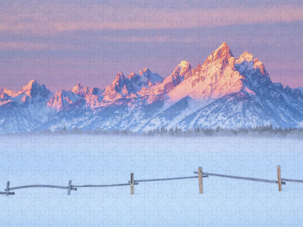 Tetons Jigsaw Puzzle featuring the photograph Let there be light by Darren White