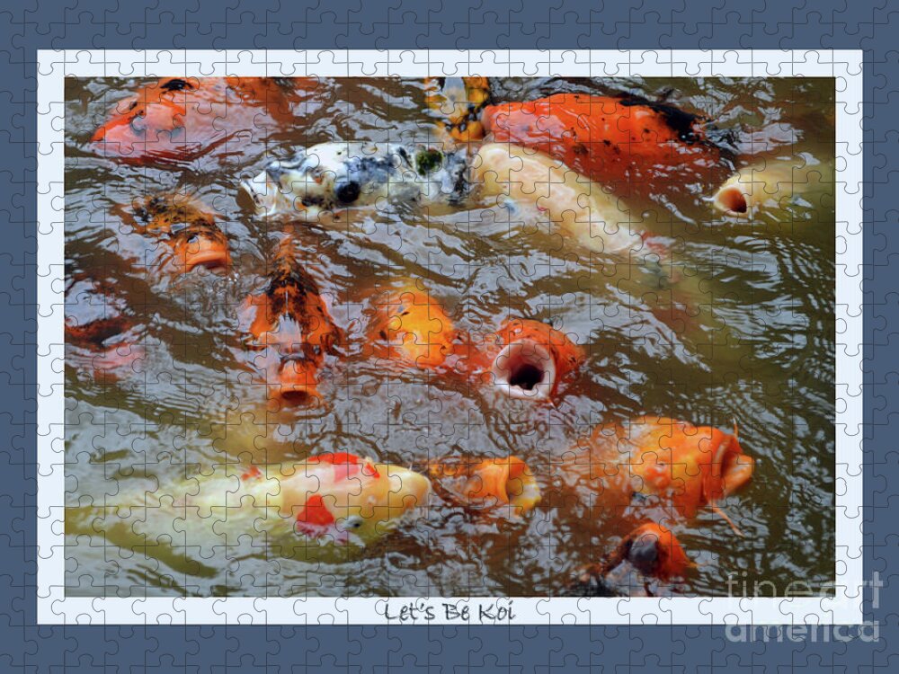 Koi Jigsaw Puzzle featuring the photograph Let's Be Koi by Carol Eliassen