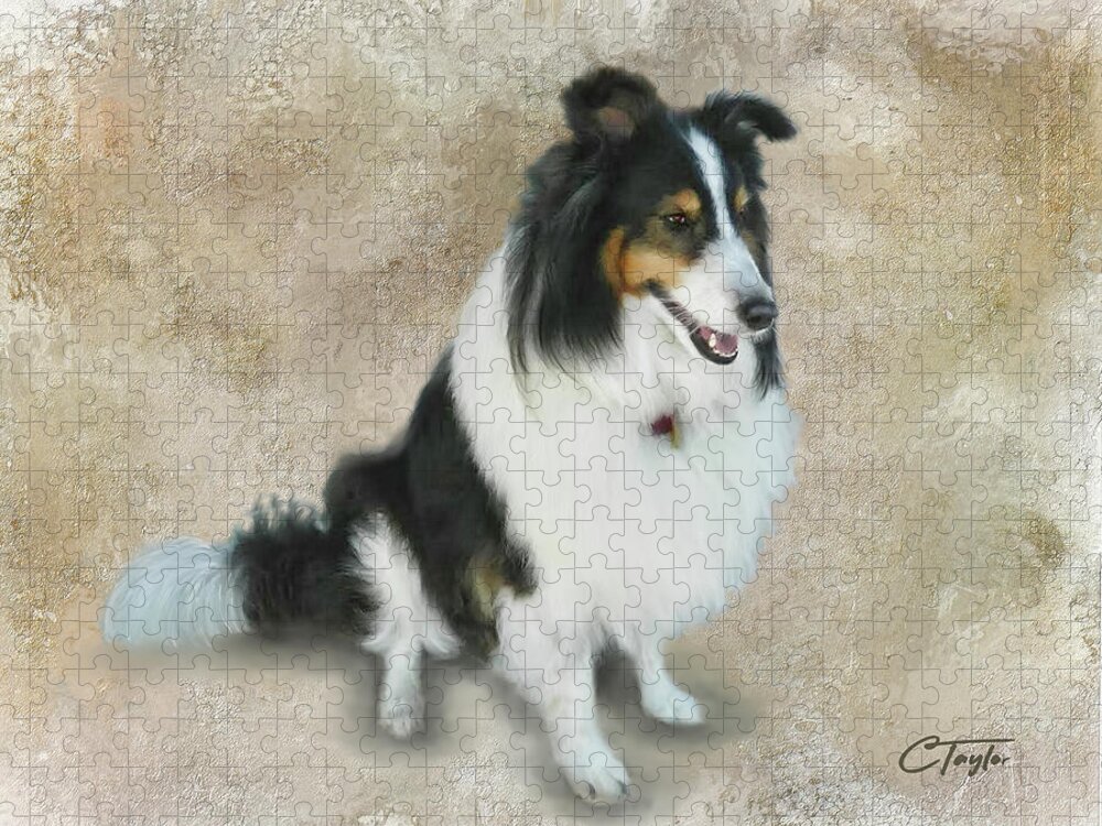 Dogs Jigsaw Puzzle featuring the mixed media Lexi by Colleen Taylor