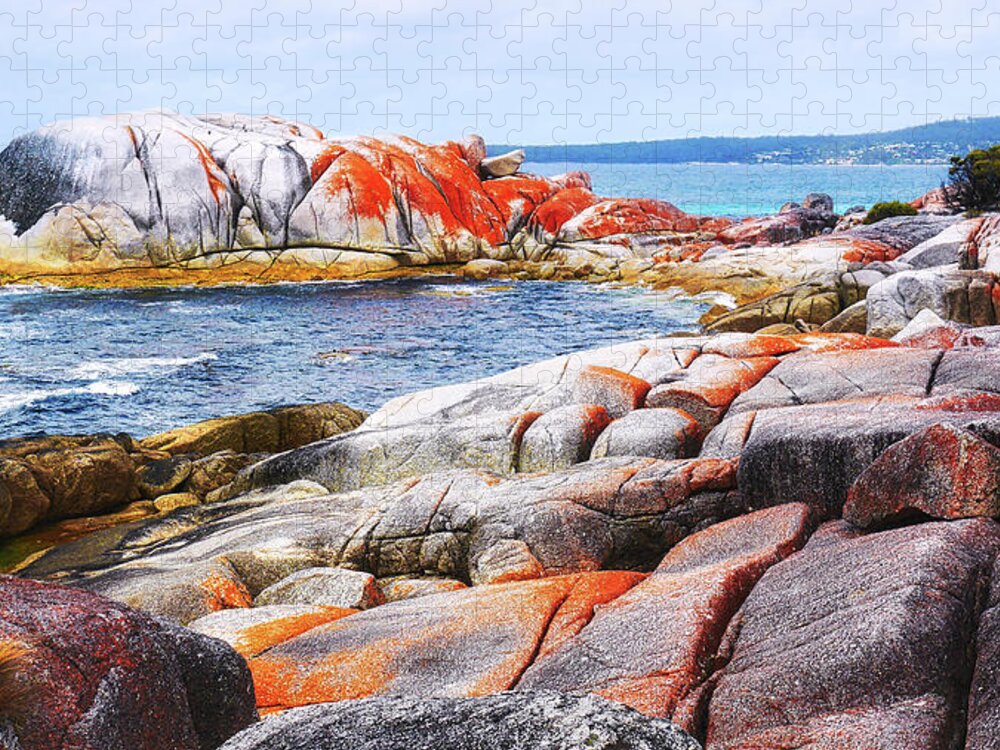 Tantalising Jigsaw Puzzle featuring the photograph Lichen Covered Rocks by Lexa Harpell