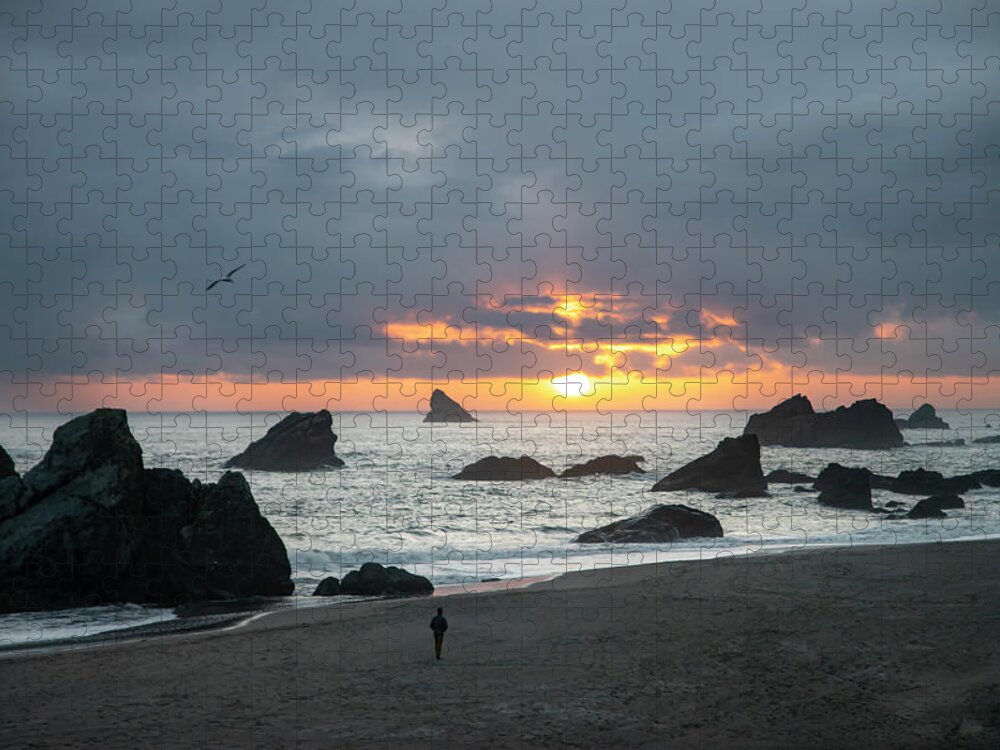 Beach Jigsaw Puzzle featuring the photograph Light and Solitude by Steven Clark