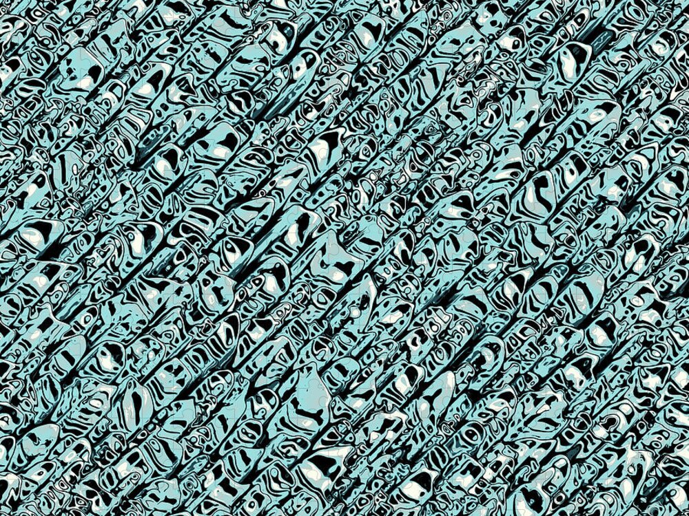 Blue Jigsaw Puzzle featuring the digital art Light Blue Abstract Pattern by Phil Perkins