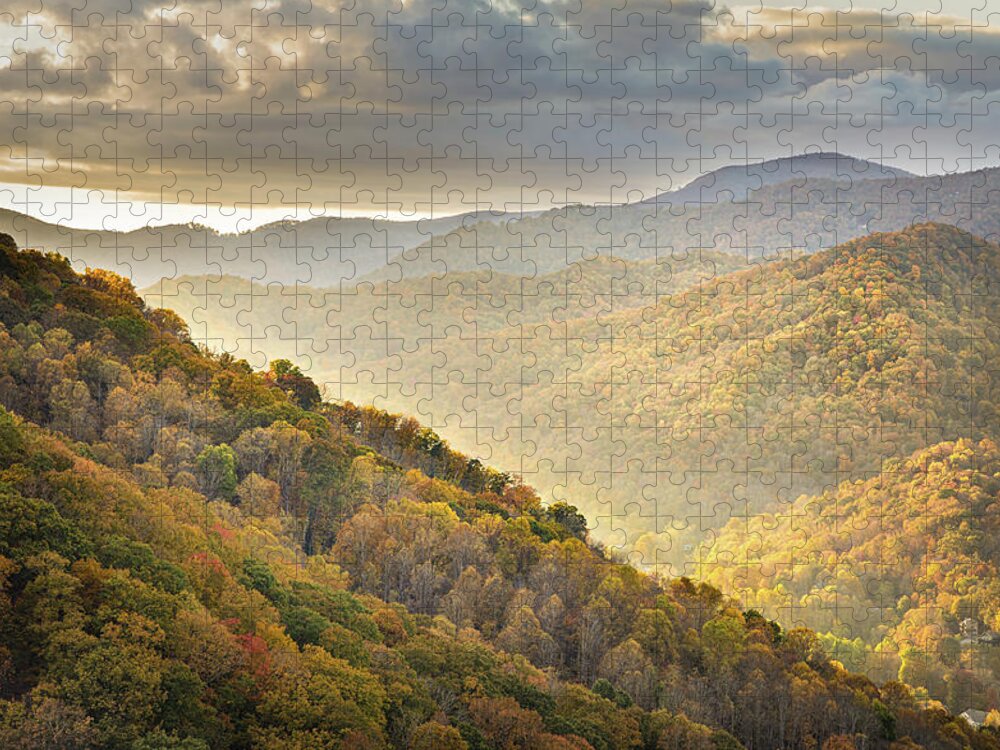 Maggie Valley Jigsaw Puzzle featuring the photograph Light Through The Clouds by Jordan Hill