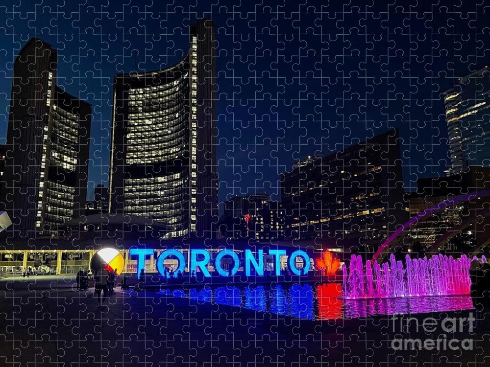 Toronto Jigsaw Puzzle featuring the photograph Light up Toronto by Diana Rajala