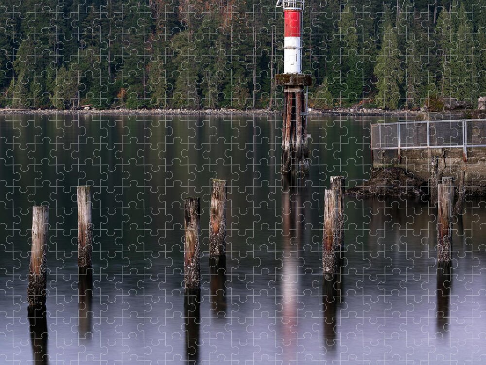 Autumn Jigsaw Puzzle featuring the photograph Lighthouse at Barnet Marine Park by Michael Russell