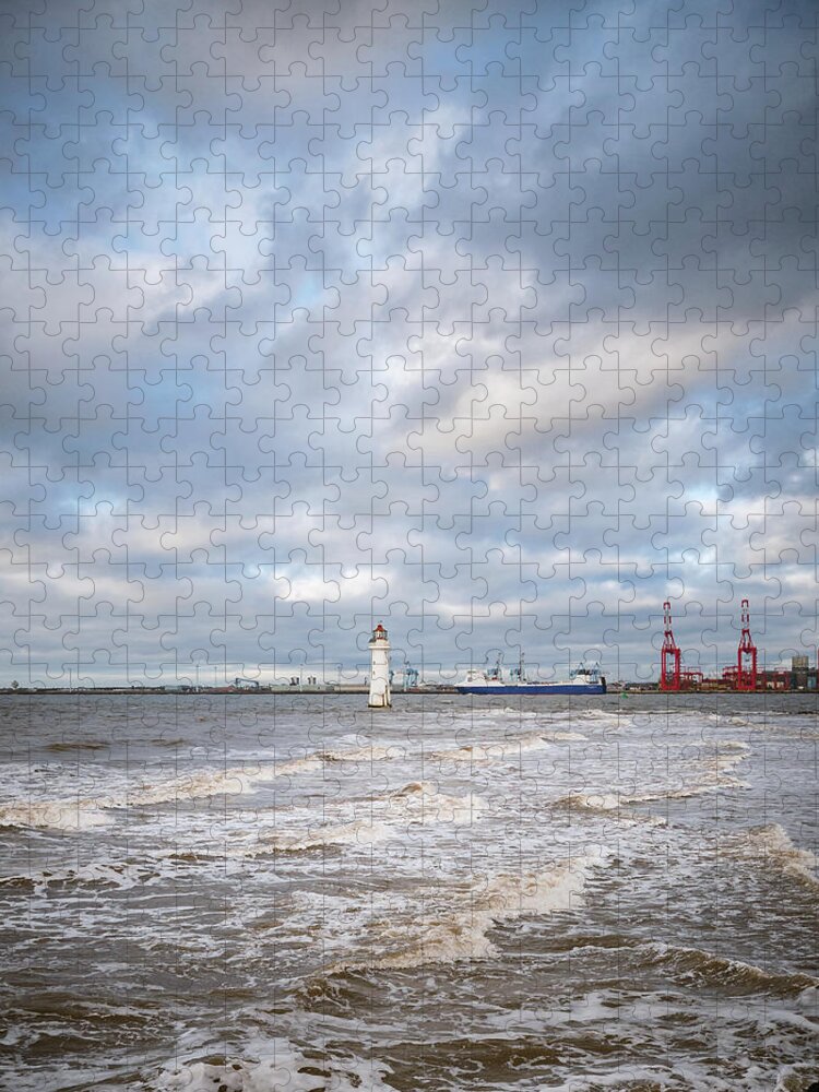 Beach Jigsaw Puzzle featuring the photograph Lighthouse at Fort Perch by Spikey Mouse Photography