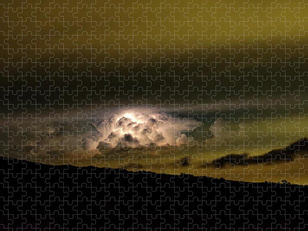 Hawaiian Sky Jigsaw Puzzle featuring the photograph Lightning Cloud by Heidi Fickinger