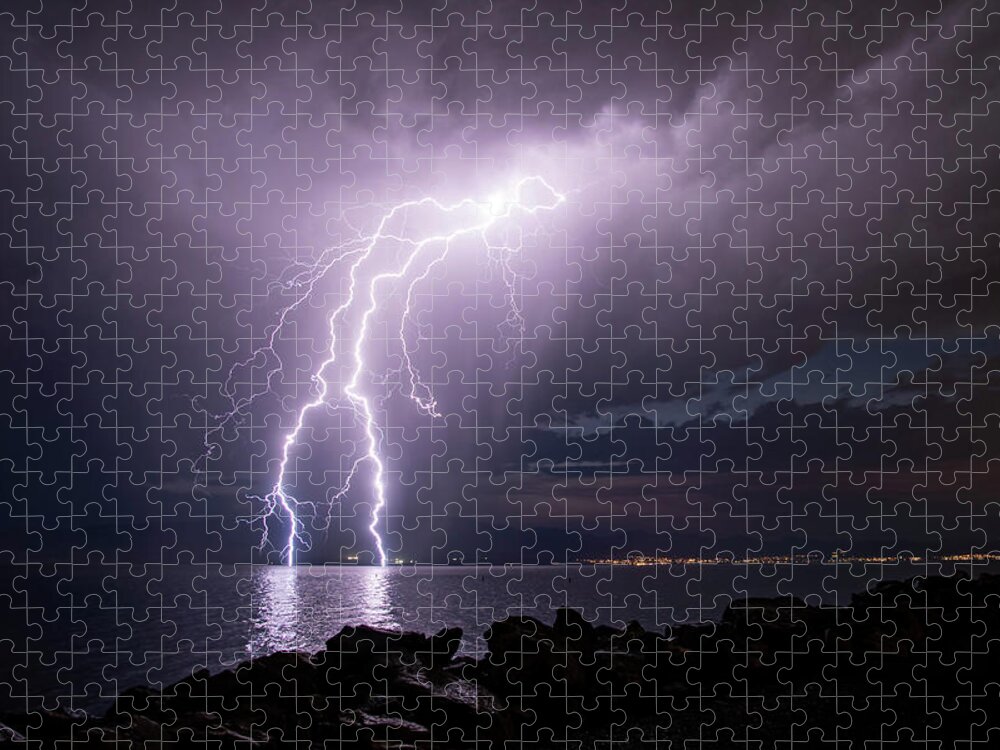 Storm Jigsaw Puzzle featuring the photograph Lightning Man by Wesley Aston
