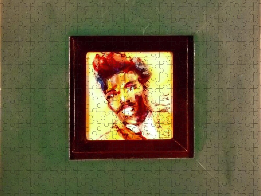 Painting Jigsaw Puzzle featuring the painting Lil Richard by Les Leffingwell