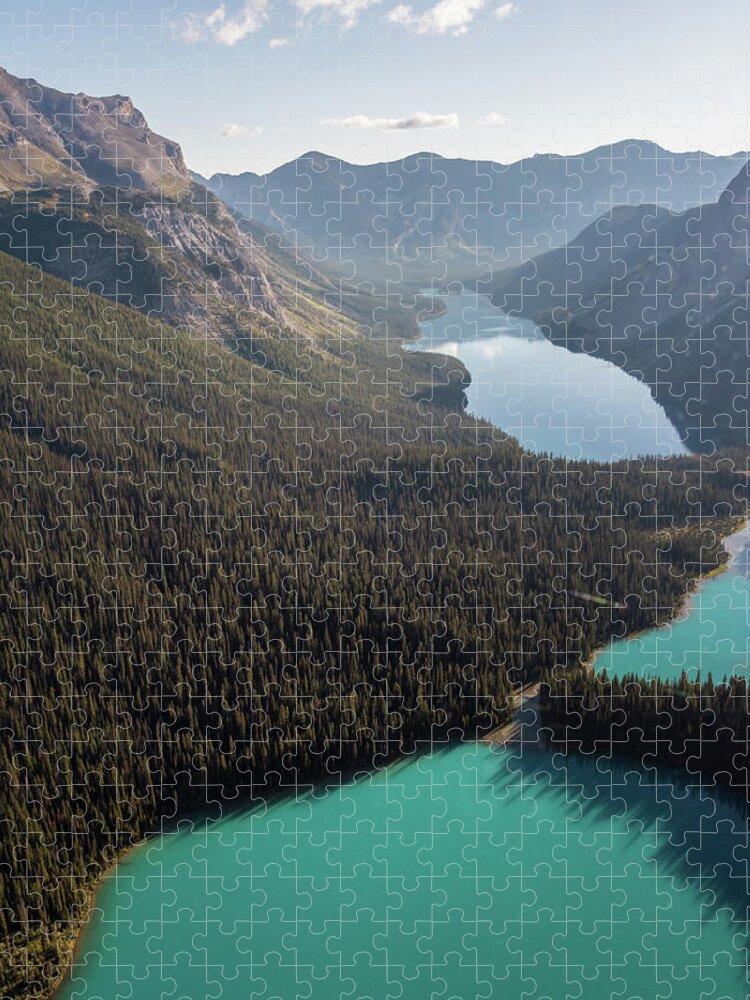 Banff National Park Jigsaw Puzzle featuring the photograph Linked Lakes by Kristopher Schoenleber