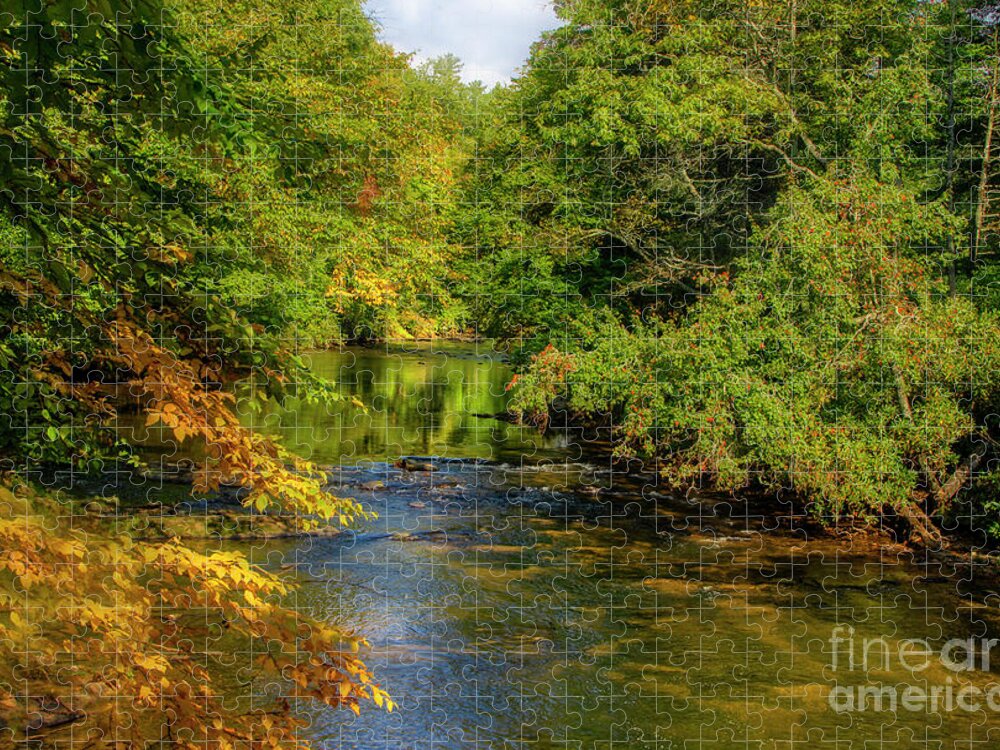River Jigsaw Puzzle featuring the photograph Linville River in Autumn by Shelia Hunt