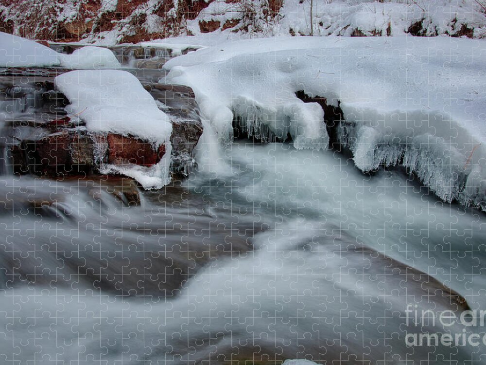 River Jigsaw Puzzle featuring the photograph Liquid and frozen by Thomas Nay