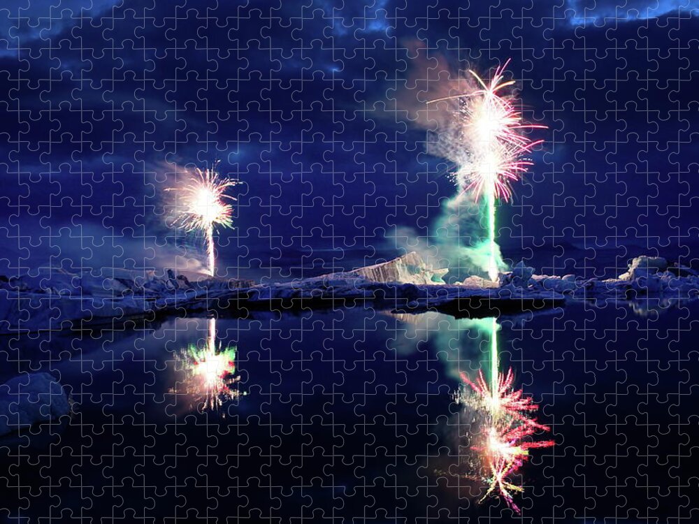 Fireworks Jigsaw Puzzle featuring the photograph Little brother, big brother by Christopher Mathews