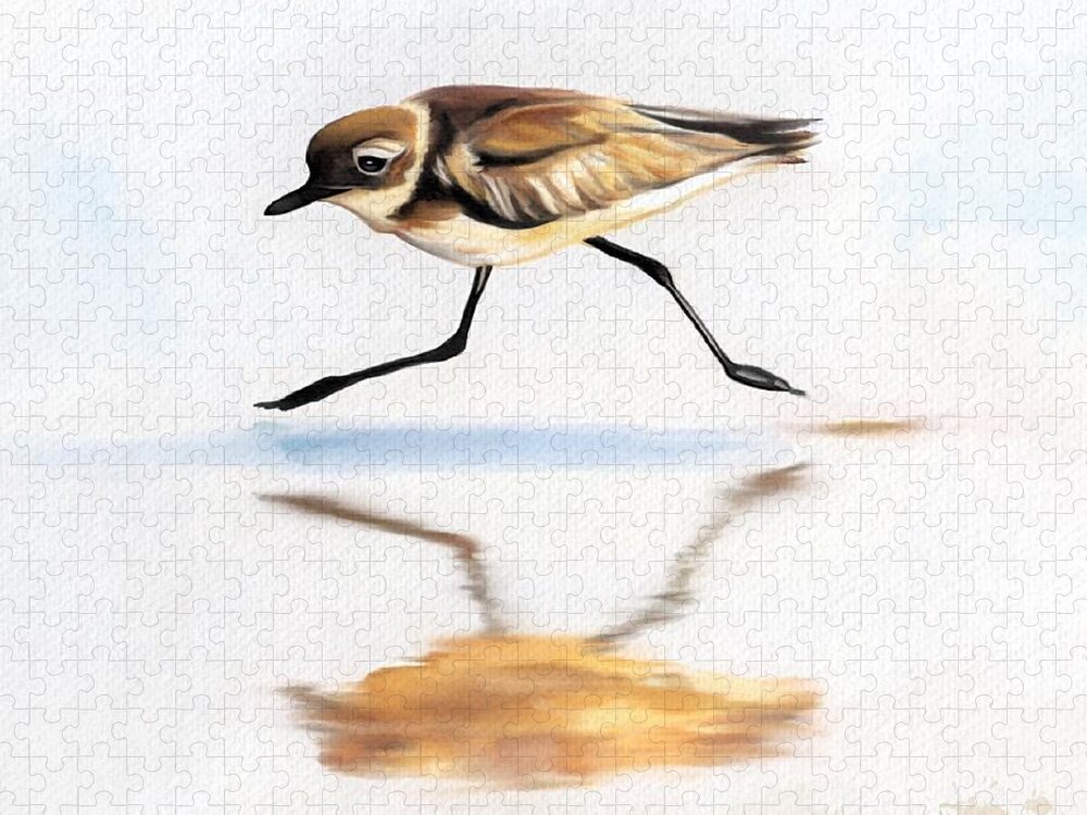 Bird Jigsaw Puzzle featuring the painting Little Jogger by Tammy Lee Bradley