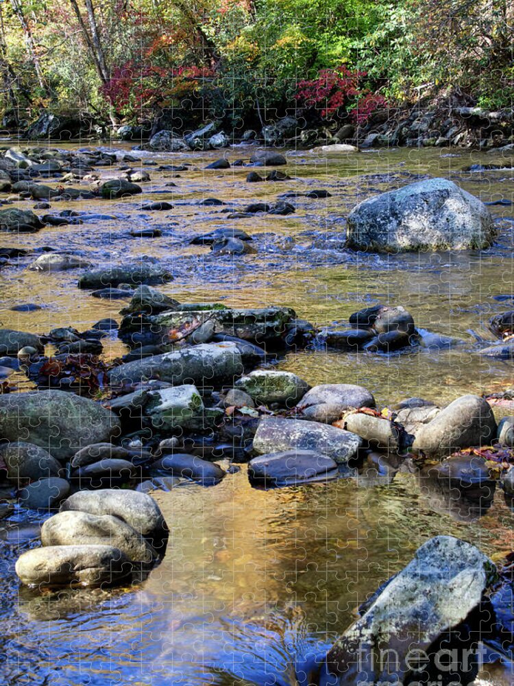 Cascades Jigsaw Puzzle featuring the photograph Little River In Autumn 2 by Phil Perkins