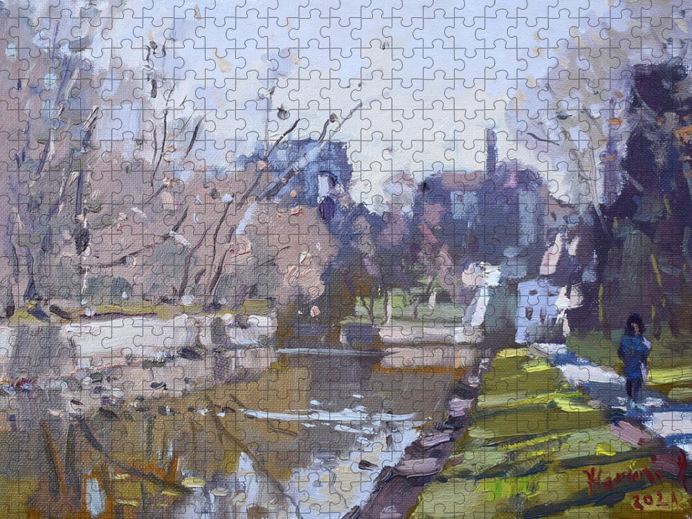 Lockport Jigsaw Puzzle featuring the painting Lockport Town by Ylli Haruni