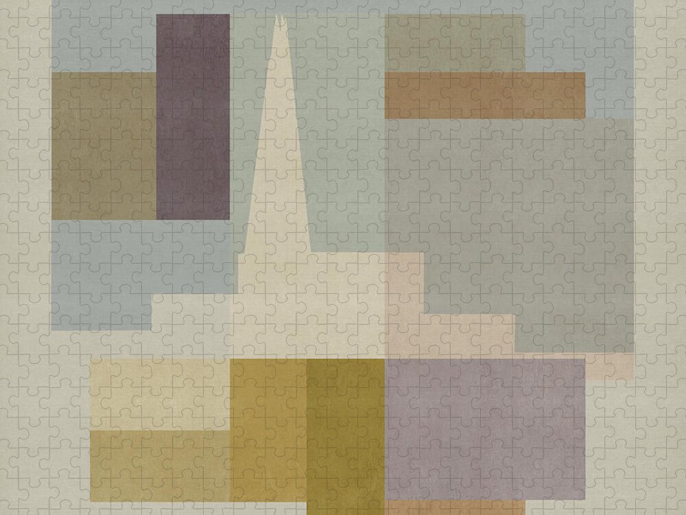 London Jigsaw Puzzle featuring the mixed media London Square - Shard by BFA Prints