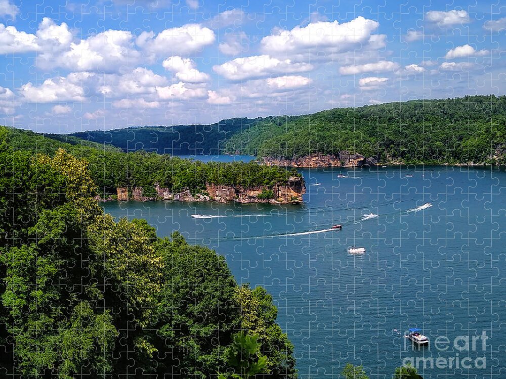 Fine Art Jigsaw Puzzle featuring the photograph Long Point at Summersville Lake, WV by Rosanna Life