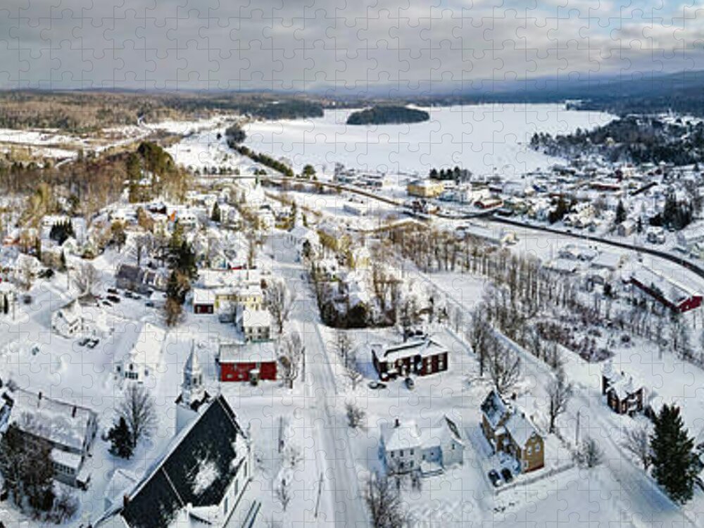 Island Jigsaw Puzzle featuring the photograph Looking Over A Snow Covered Island Pond, Vermont by John Rowe