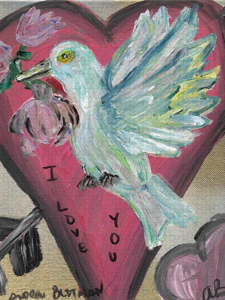 Love Jigsaw Puzzle featuring the painting Love Dove by Andrew Blitman