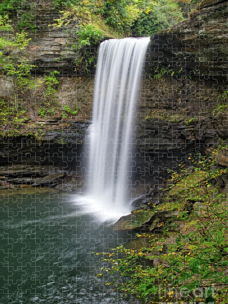 Greeter Falls Jigsaw Puzzle featuring the photograph Lower Greeter Falls 11 by Phil Perkins