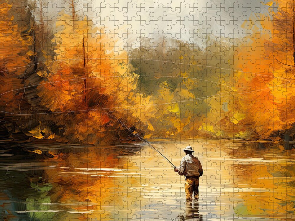 Lure Of Fly Fishing Jigsaw Puzzle by Lourry Legarde - Pixels