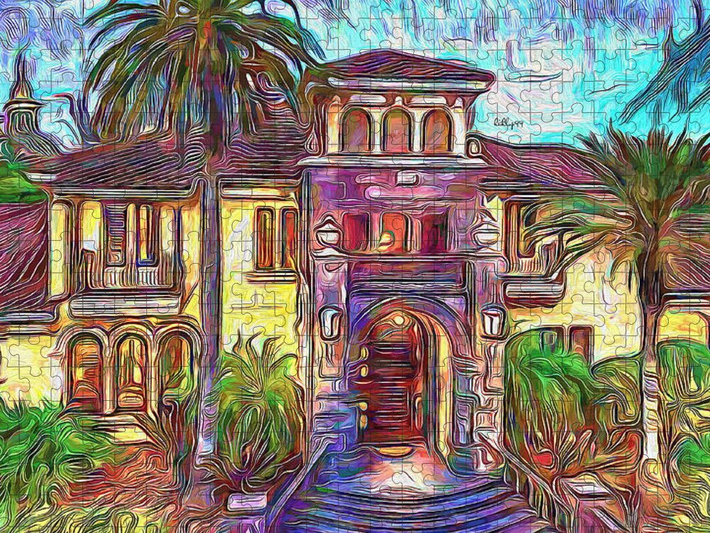 Paint Jigsaw Puzzle featuring the painting Luxury home by Nenad Vasic