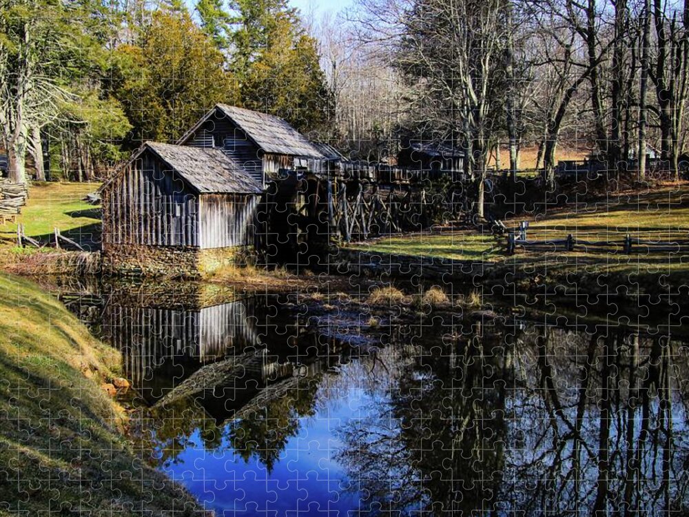 Mabry Mill Jigsaw Puzzle featuring the photograph Mabry Mill - Late Winter by Deb Beausoleil