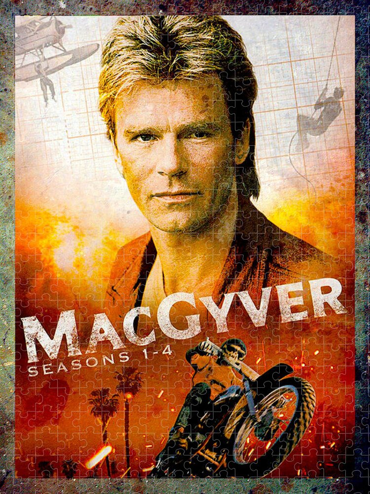 Tv Jigsaw Puzzle featuring the digital art MacGyver by Steven Parker